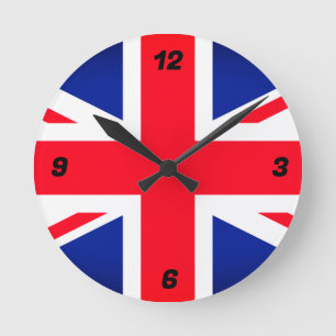 Horloge ronde du drapeau Union Jack