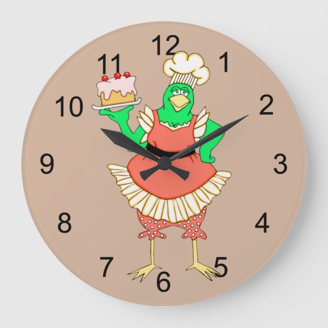 Horloge ronde du poulet à la cuisson à la campagne (Recto)