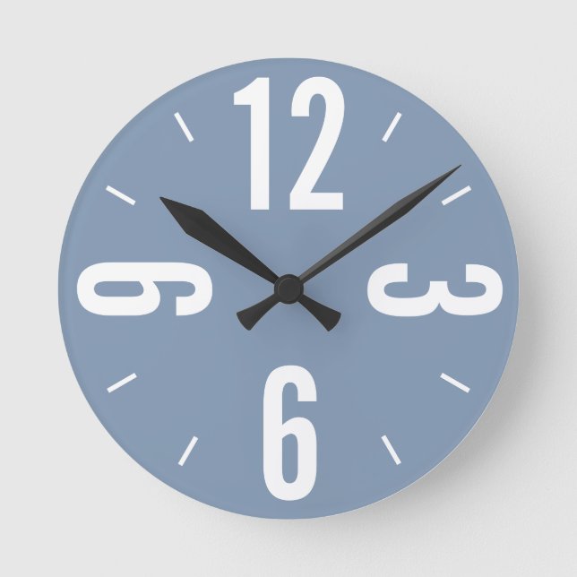 Horloge Ronde Dudern bly and white large numbers (Recto)