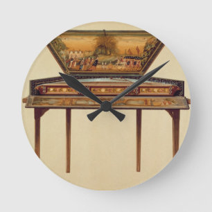 Horloge Ronde Dulcimer martelé dans une caisse de résonance