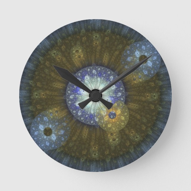Horloge Ronde Earthy Fractal Circulaire Wall Clock (Recto)