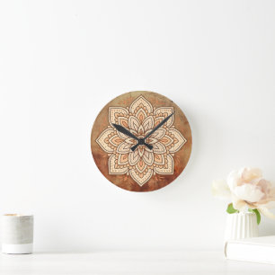 Horloge Ronde Earthy Mandala