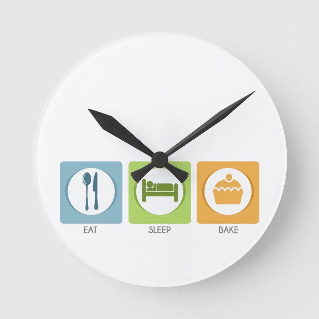 Horloge Ronde Eat Sleep Bake ! (Recto)