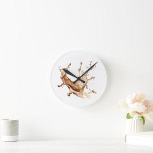 Horloge Ronde Éclaboussure de café