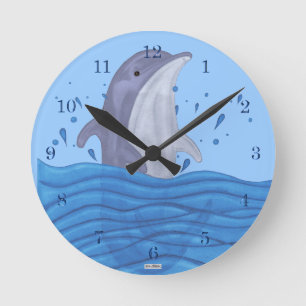 Horloge Ronde Éclaboussure de dauphin