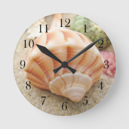 Horloge Ronde Éclair de l'étouffement de la coquille de mer rayé