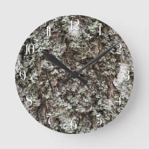 Horloge Ronde écorce patinée de bouleau