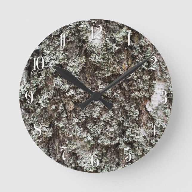 Horloge Ronde écorce patinée de bouleau (Recto)