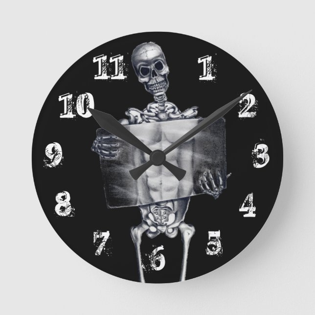 Horloge Ronde Écran mural Xray de la poitrine de squelette (Recto)