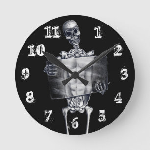 Horloge Ronde Écran mural Xray de la poitrine de squelette