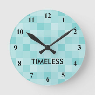 Horloge Ronde Ecran murale bleu turquoise en mosaïque intempore