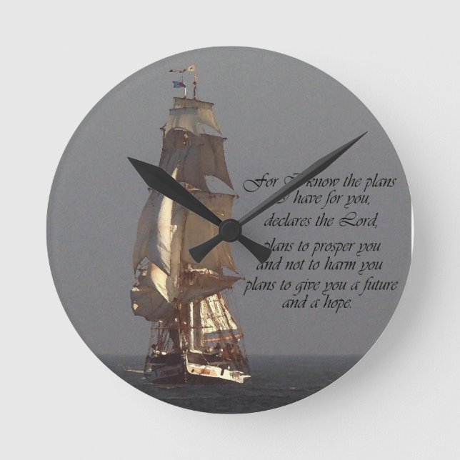 Horloge Ronde Écriture biblique Inspiration chrétienne (Recto)