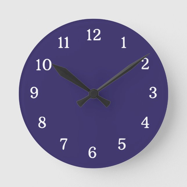 Horloge Ronde Elégant bleu marine (Recto)