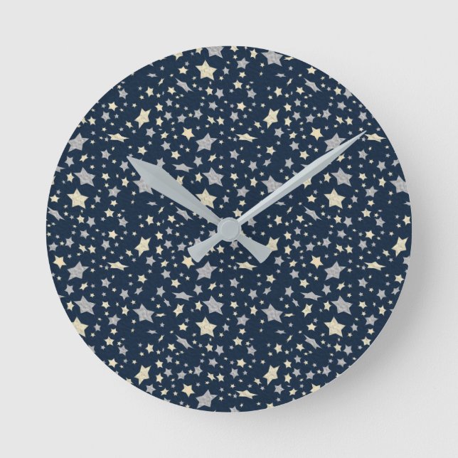 Horloge Ronde Élégant bleu marine moderne (Recto)