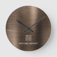Élégant bronze monogramme brossé métal