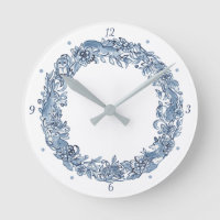 Elegant Classic Blue & White Animal Wreath Delft
