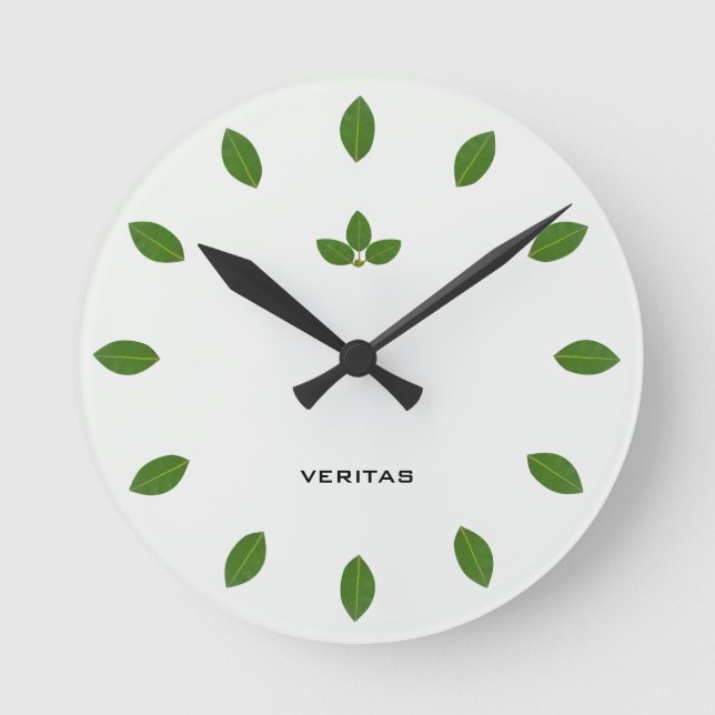 Horloge Ronde Elégant Feuille élégant de Green Bay Tree (Recto)
