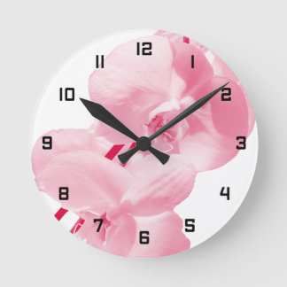 Horloge Ronde  Élégant floral rouge