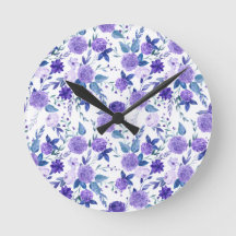 Élégant Lilac Violet Floral Sur Blanc
