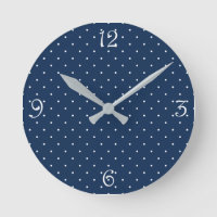 élégant petit bleu marine blanc pois motif