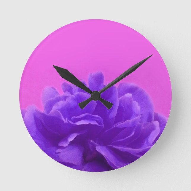 Horloge Ronde Elegant Purple Raspberry Floral (Recto)