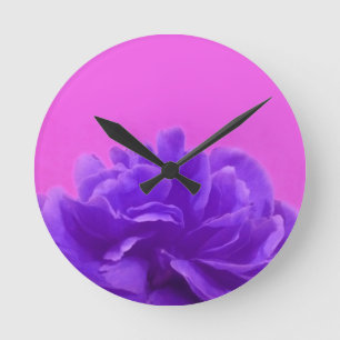 Horloge Ronde Elegant Purple Raspberry Floral