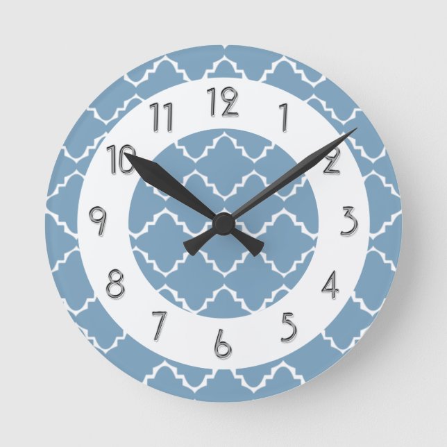 Horloge Ronde Elegant Quatrefoil Pattern (Recto)