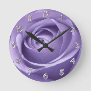 Horloge Ronde Élégant Rose de la collection de lavande cadenas