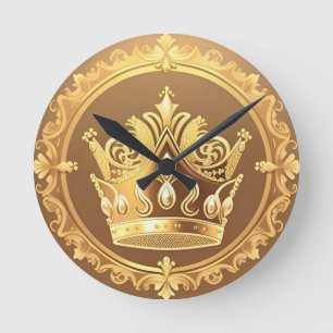 Horloge Ronde Elégante Couronne d'or