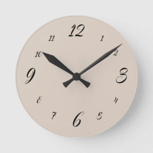 Horloge Ronde Elégante crème beige et noir