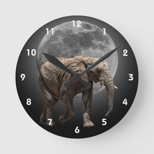 HORLOGE RONDE ÉLÉPHANT 2 DE MOONGLOW (Recto)
