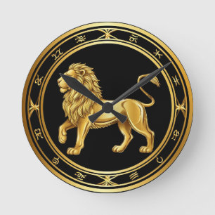 Horloge Ronde Emblème du zodiaque Lion
