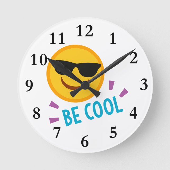 Horloge Ronde Emoji Be Cool (Recto)