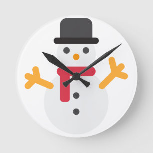 Horloge Ronde emoji bonhomme de neige