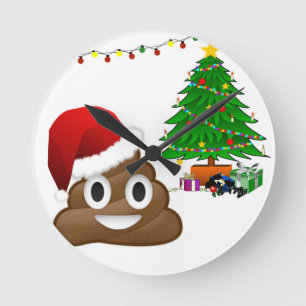 Horloge Ronde emoji de noël