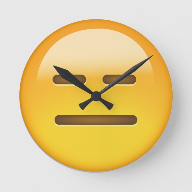 Horloge Ronde Emoji Visage Sans Expression (Recto)