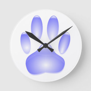Horloge Ronde Empreinte de patte de chien de verre