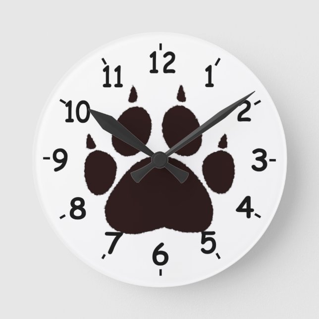 Horloge Ronde Empreintes de pattes de chat (Recto)