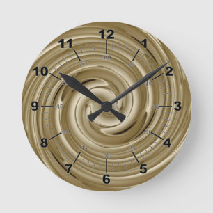 Horloge ronde en crème caramel