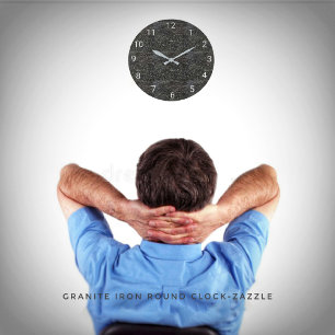 Horloge ronde en granit