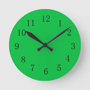 Horloge Ronde Énergétique brillante Couleur verte Clock
