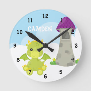 Horloge Ronde Enfant de dragon de ciel personnalisé