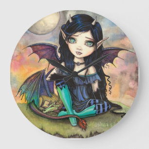 Horloge Ronde Enfant Dragon Cuge Grande Fée aux Yeux