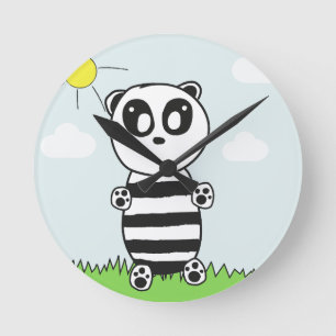 Horloge Ronde Enfants Panda 