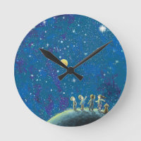 Enfants Regardant Night Sky