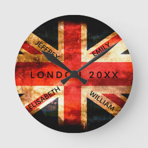 Horloge Ronde England flag London travel vacation 4 names