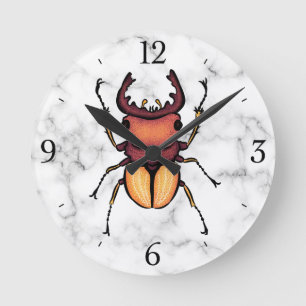 Horloge Ronde Entomologie de l'art de l'insecte du scarabée