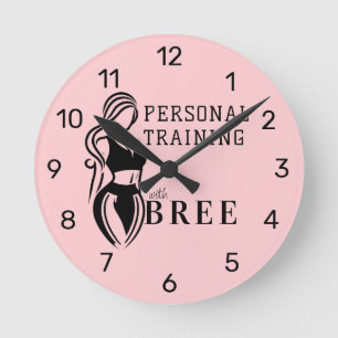 Horloge Ronde Entraînement Personnel de Fitness Féminin Minimali