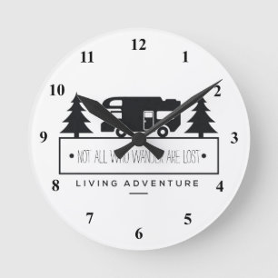 Horloge Ronde Envie de voyager campante retirée de citation de