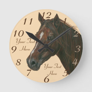 Horloge Ronde équine de marron de châtaignier